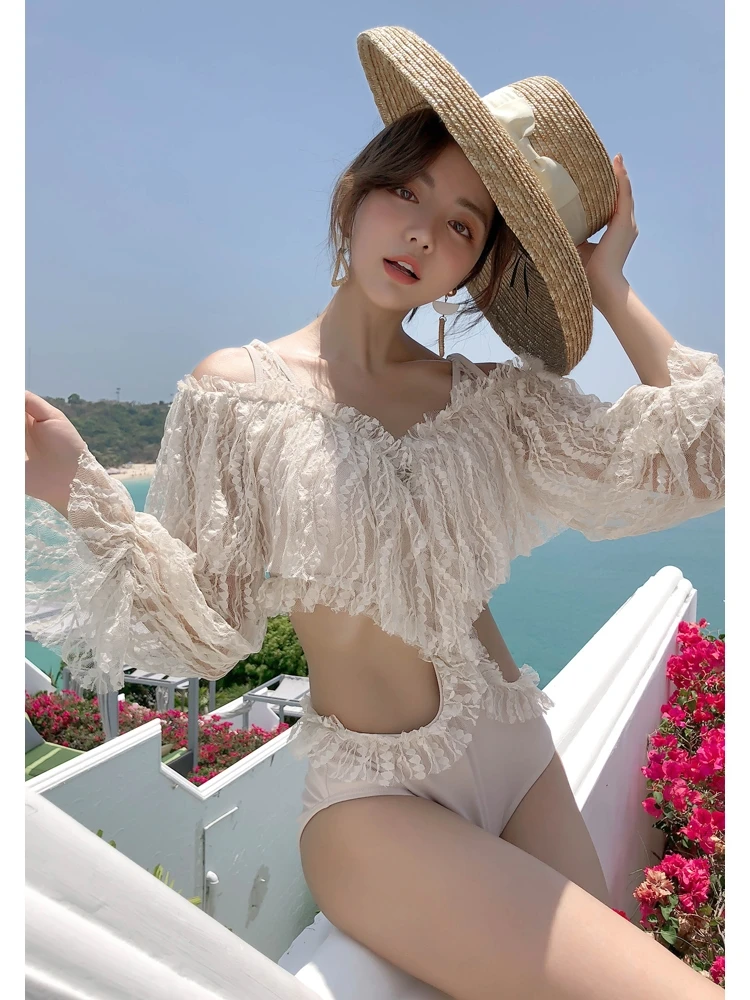 Сексуальный кружевной купальник с завязками, женский, с длинными рукавами, для пляжа, с открытыми плечами, повседневный, от Tagkita, с фиксированными вкладышами для груди
Сексуальный кружевной купальник с завязками, женский, с длинными рукавами, для пляжа, с открытыми плечами, повседневный, от Tagkita, с фиксированными вкладышами для груди