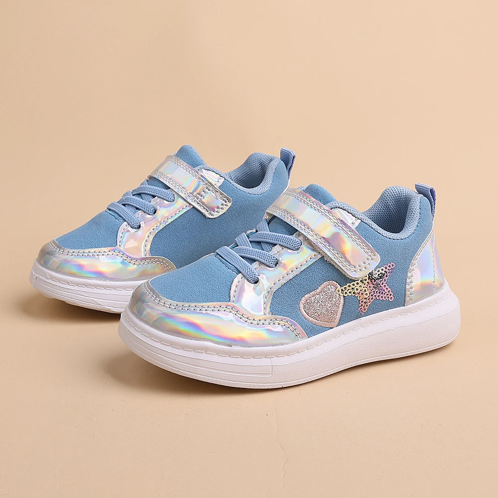 COMFY KIDS Girls' Holographic Heart Star Sequin Sneakers, Soft Cushioned Non-Slip Hook-and-Loop Casual Shoes, Spring Autumn Ligh
COMFY KIDS Girls' Holographic Heart Star Sequin Sneakers, Soft Cushioned Non-Slip Hook-and-Loop Casual Shoes, Spring Autumn Ligh