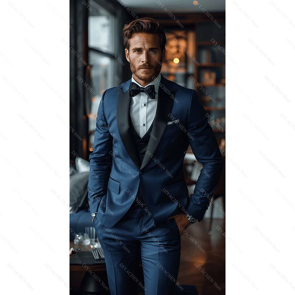 Fashion Peak Lapel Men Suits Elegant One Button Tuxedos Groom Formal Wedding Party Chic Handsome Slim Male Suit 3 Piece Set
Fashion Peak Lapel Men Suits Elegant One Button Tuxedos Groom Formal Wedding Party Chic Handsome Slim Male Suit 3 Piece Set