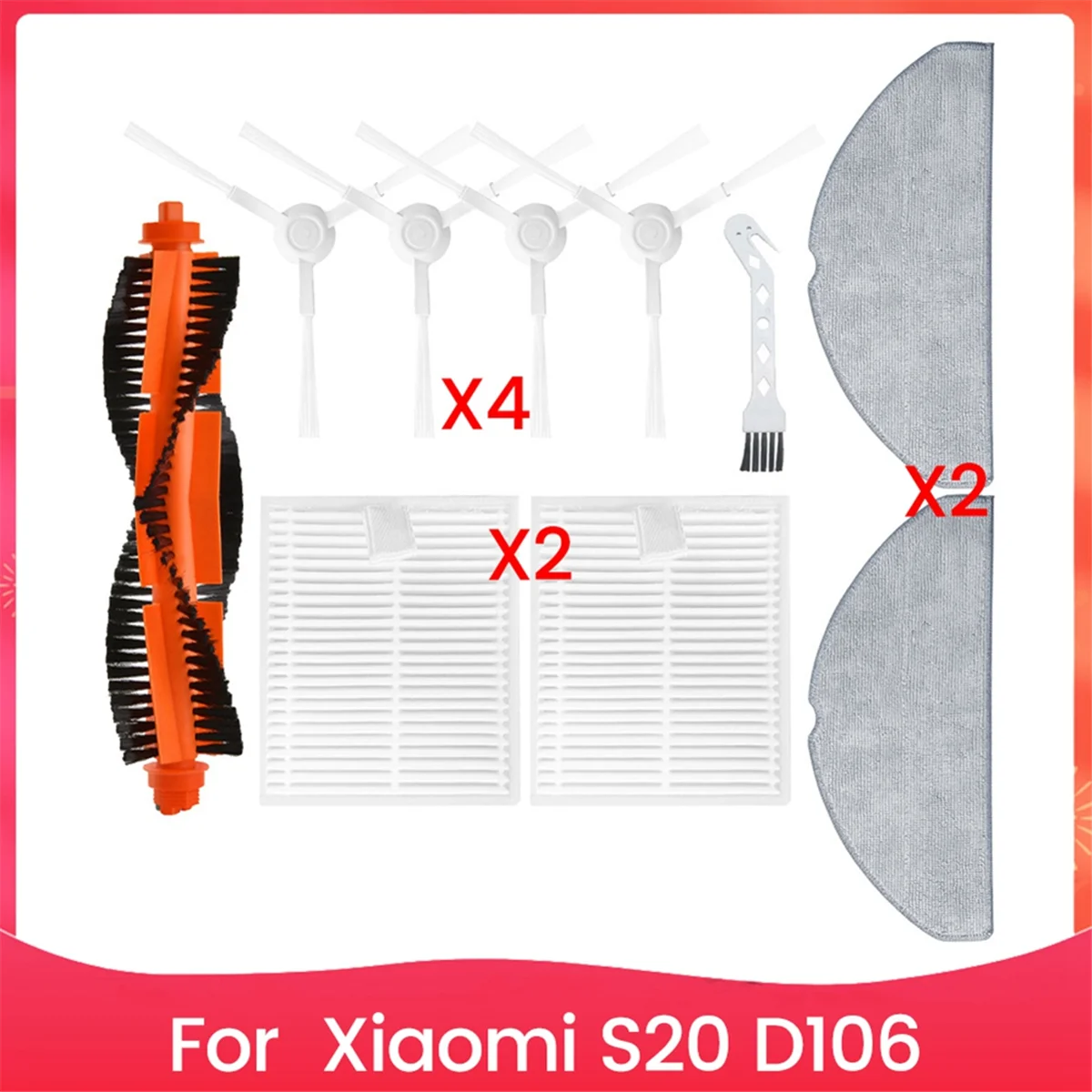 For Xiaomi Robot Vacuum S20 D106 Vacuum Cleaner Spare Parts Accessories Replacement Kit Main Brush Hepa Filter Mop Pad
For Xiaomi Robot Vacuum S20 D106 Vacuum Cleaner Spare Parts Accessories Replacement Kit Main Brush Hepa Filter Mop Pad