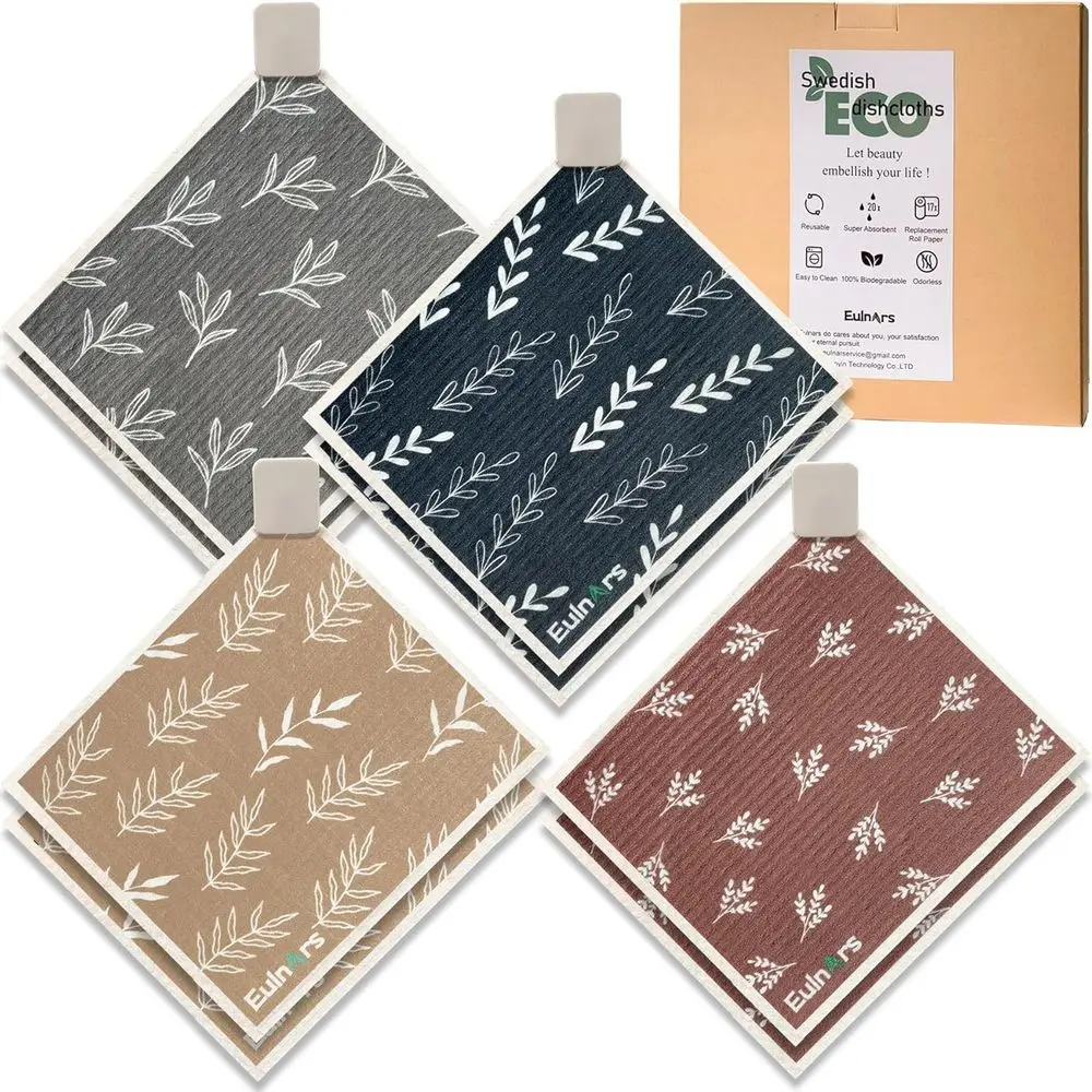 8-Pack Reusable Paper Towels with Clips, Ultra Absorbent Cellulose Cloths for Quick Drying and Odorless Kitchen Cleaning
8-Pack Reusable Paper Towels with Clips, Ultra Absorbent Cellulose Cloths for Quick Drying and Odorless Kitchen Cleaning