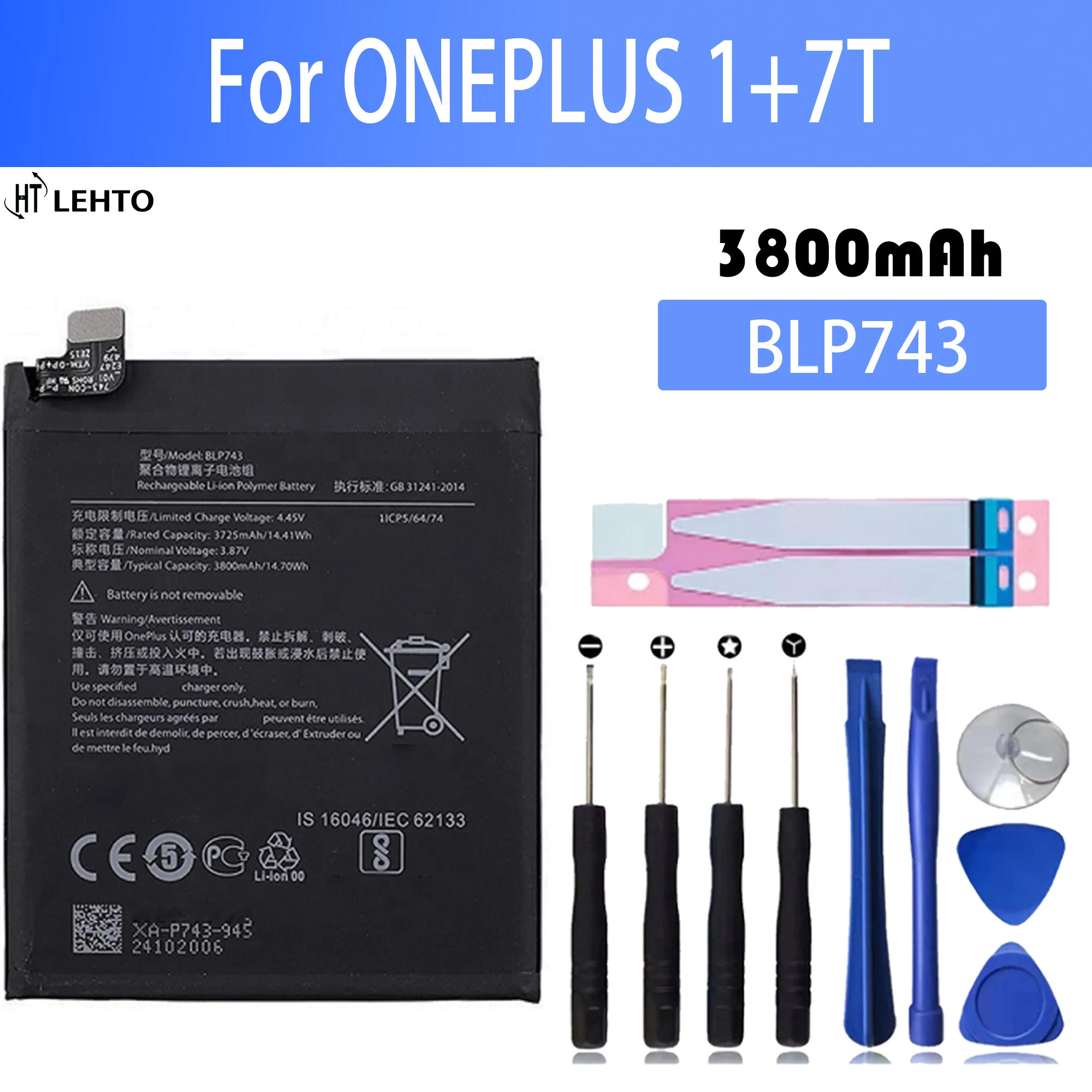 BLP743 Battery for OPPO OnePlus 7T OnePlus 7T 1+7T Repair Part Original Capacity Phone Batteries
BLP743 Battery for OPPO OnePlus 7T OnePlus 7T 1+7T Repair Part Original Capacity Phone Batteries