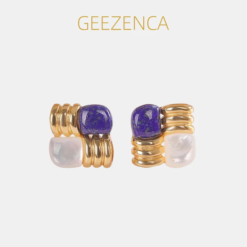 GEEZENCA S925 Серебряные серьги с лазуритом и жемчугом квадратной формы, маленькие серьги для женщин, 18-каратное золото, модные изящные серьги-гвоздики Huggie, подарок любовь
GEEZENCA S925 Серебряные серьги с лазуритом и жемчугом квадратной формы, маленькие серьги для женщин, 18-каратное золото, модные изящные серьги-гвоздики Huggie, подарок любовь