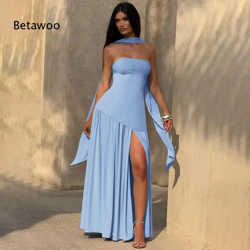 Women's Strapless High Slit Maxi Dress Elegant Sleeveless Evening Gown with Side Split Formal Party Cocktail Prom Dress
Women's Strapless High Slit Maxi Dress Elegant Sleeveless Evening Gown with Side Split Formal Party Cocktail Prom Dress