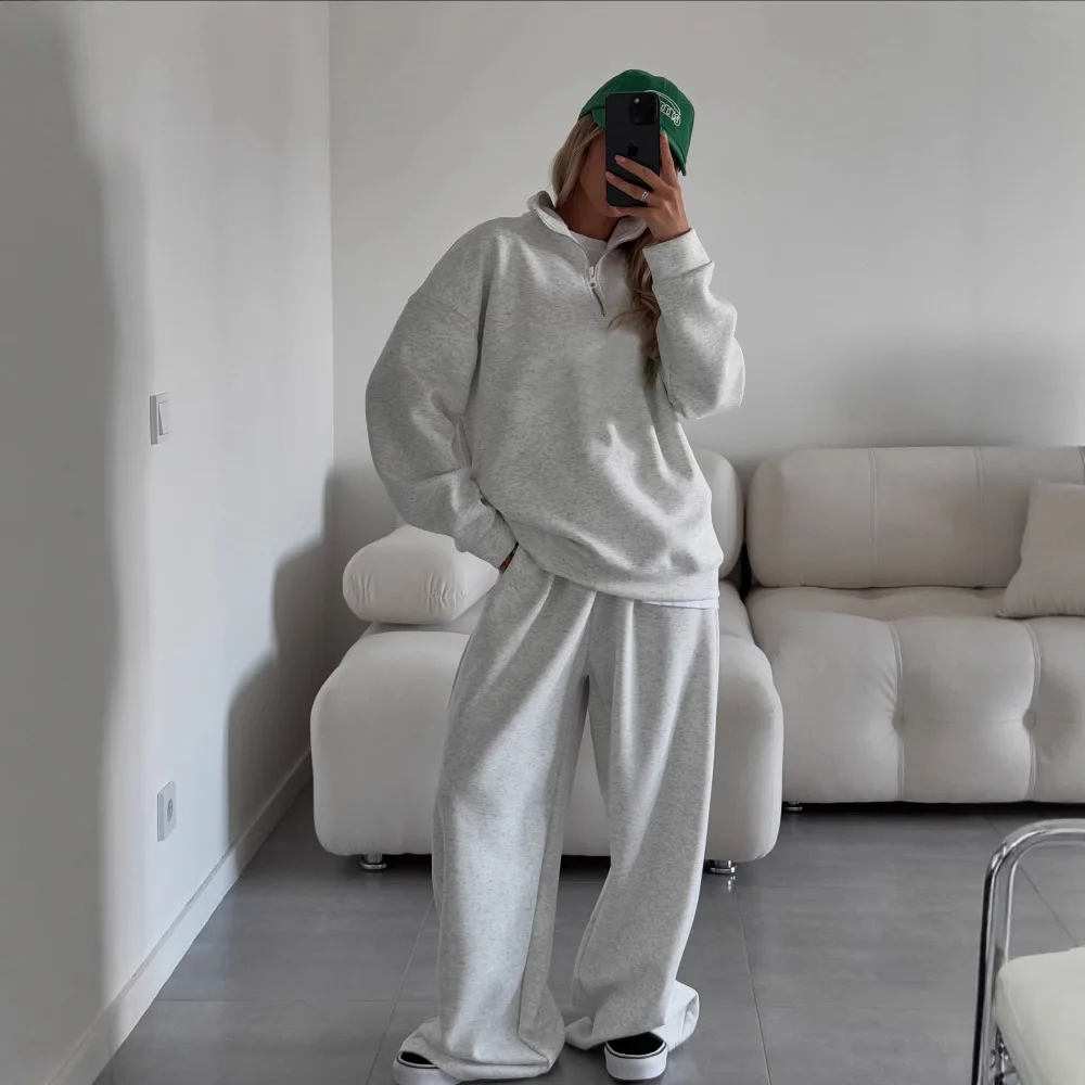 Модный пуловер с полуоткрытым воротником и длинными рукавами, толстовка и брюки, повседневный костюм, спортивные штаны на шнуровке большого размера, женские спортивные штаны из двух предметов
Модный пуловер с полуоткрытым воротником и длинными рукавами, толстовка и брюки, повседневный костюм, спортивные штаны на шнуровке большого размера, женские спортивные штаны из двух предметов