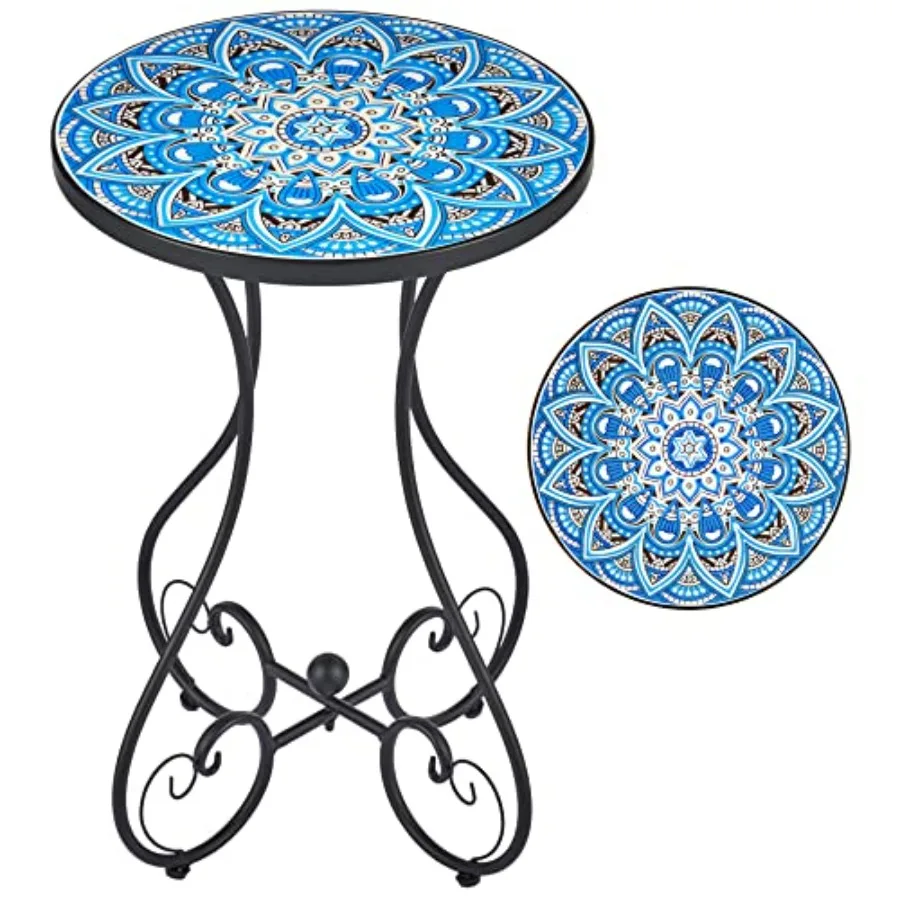 Outdoor Side Table and Mosaic Plant Stand 21" Round End Table with 14" Ceramic Tile Top for Patio Porch Decor Indoor and Outdoo
Outdoor Side Table and Mosaic Plant Stand 21" Round End Table with 14" Ceramic Tile Top for Patio Porch Decor Indoor and Outdoo