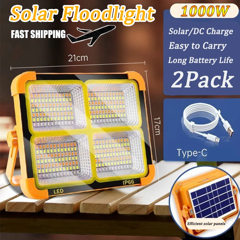 NEW LED Solar Floodlight USB Rechargeable Emergency Camping Lantern Waterproof Outdoor Portable Searchlight Spotlight Flood Lamp
NEW LED Solar Floodlight USB Rechargeable Emergency Camping Lantern Waterproof Outdoor Portable Searchlight Spotlight Flood Lamp