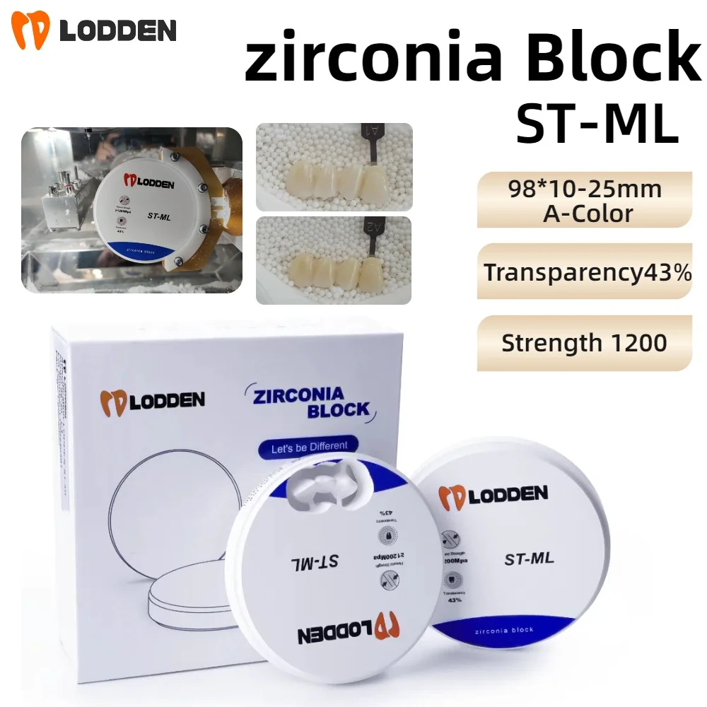 Lodden Zirconia Block ST-ML Многослойные 98 мм материалы для стоматологической лаборатории для фрезерного станка CAD CAM Материалы для резки коронного моста
Lodden Zirconia Block ST-ML Многослойные 98 мм материалы для стоматологической лаборатории для фрезерного станка CAD CAM Материалы для резки коронного моста