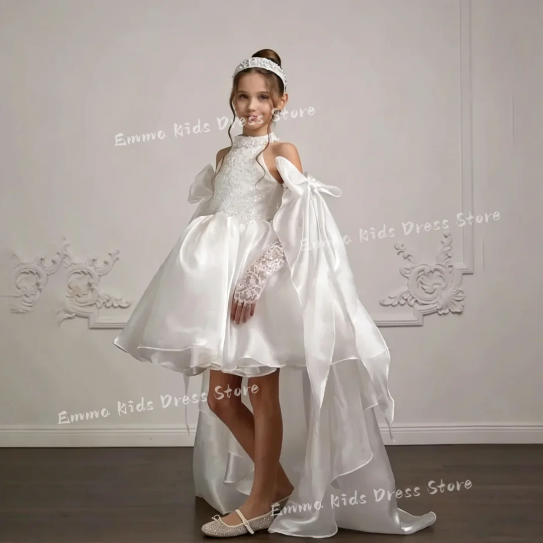 Customized White Flower Girl Dress Halter Luxury Lace A-Line Girls Birthday Beading Sequined First Communion Elegant Ball Gown
Customized White Flower Girl Dress Halter Luxury Lace A-Line Girls Birthday Beading Sequined First Communion Elegant Ball Gown