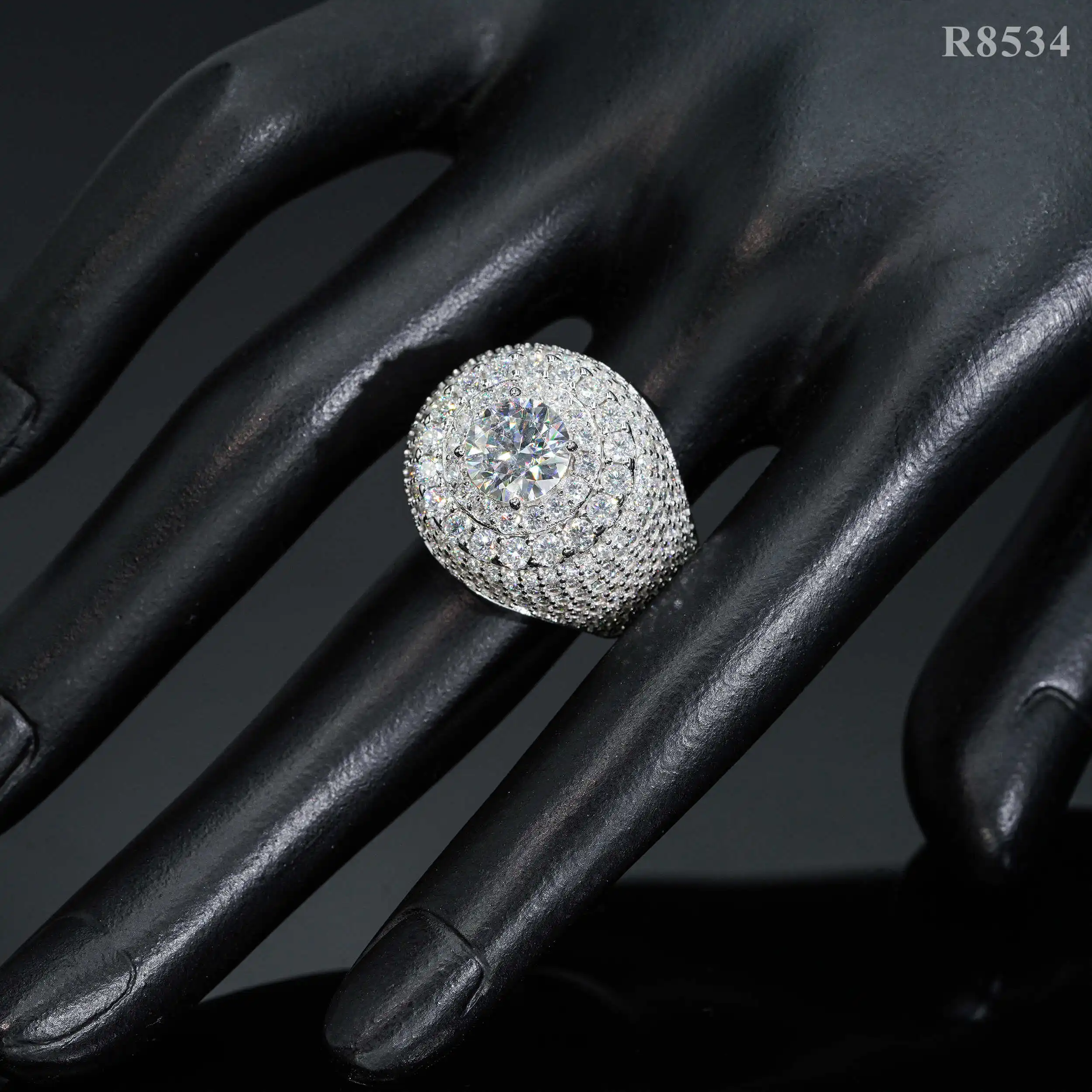 Full inlay D Moissanite Ring VVS1 GRA 925 Sterling Silver White Gold Plated for Man Rock Band Hip Hop Rings Jewelry R8534
Full inlay D Moissanite Ring VVS1 GRA 925 Sterling Silver White Gold Plated for Man Rock Band Hip Hop Rings Jewelry R8534