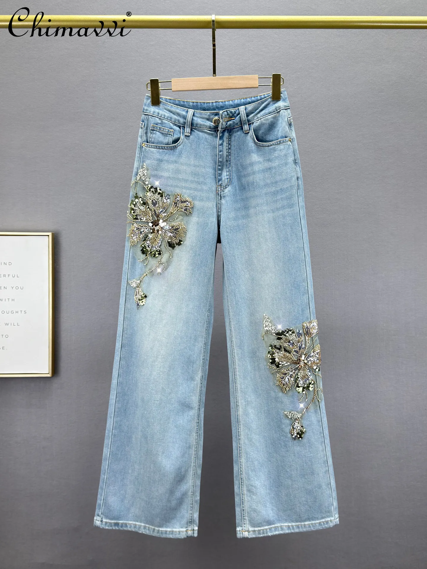 Heavy Sequin Jeans for Women 2026 Spring New Fashion High-Waisted Slimming Vintage Distressed Floral Streetwear Straight Pants
Heavy Sequin Jeans for Women 2026 Spring New Fashion High-Waisted Slimming Vintage Distressed Floral Streetwear Straight Pants