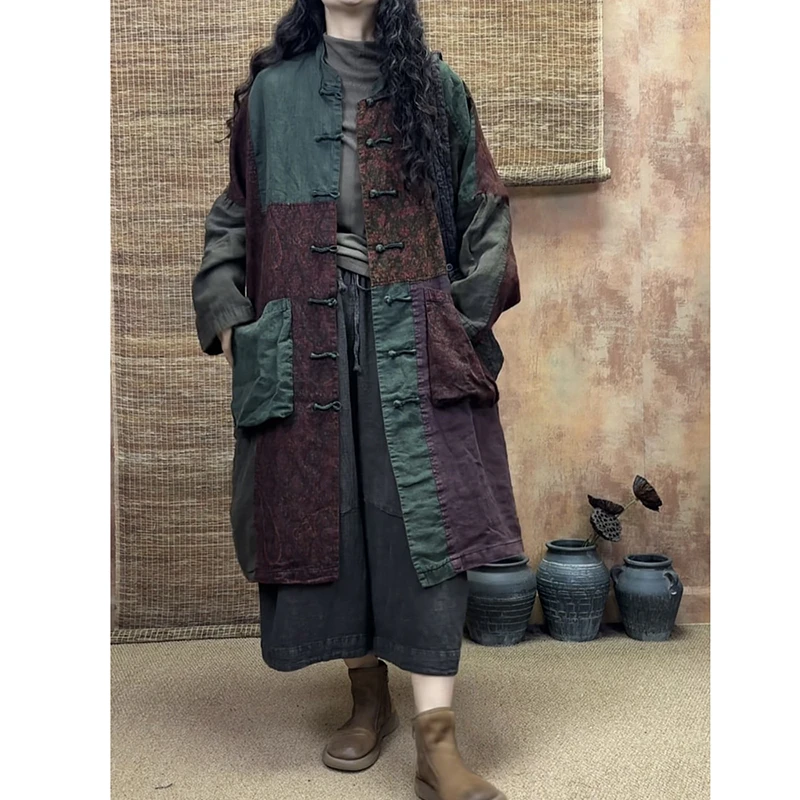 2025 New Arrival Autumn Women Casual Good Quality Cotton Long Outerwear & Coats Loose Patchwork O-neck Long Sleeve Jackets S234
2025 New Arrival Autumn Women Casual Good Quality Cotton Long Outerwear & Coats Loose Patchwork O-neck Long Sleeve Jackets S234