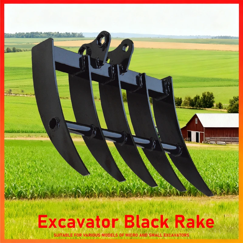 Mini Excavator Attachment Rake Metal Black Rake Attachment Excavator Accessories Metal Rake With 5 Teeth For Small Digger
Mini Excavator Attachment Rake Metal Black Rake Attachment Excavator Accessories Metal Rake With 5 Teeth For Small Digger