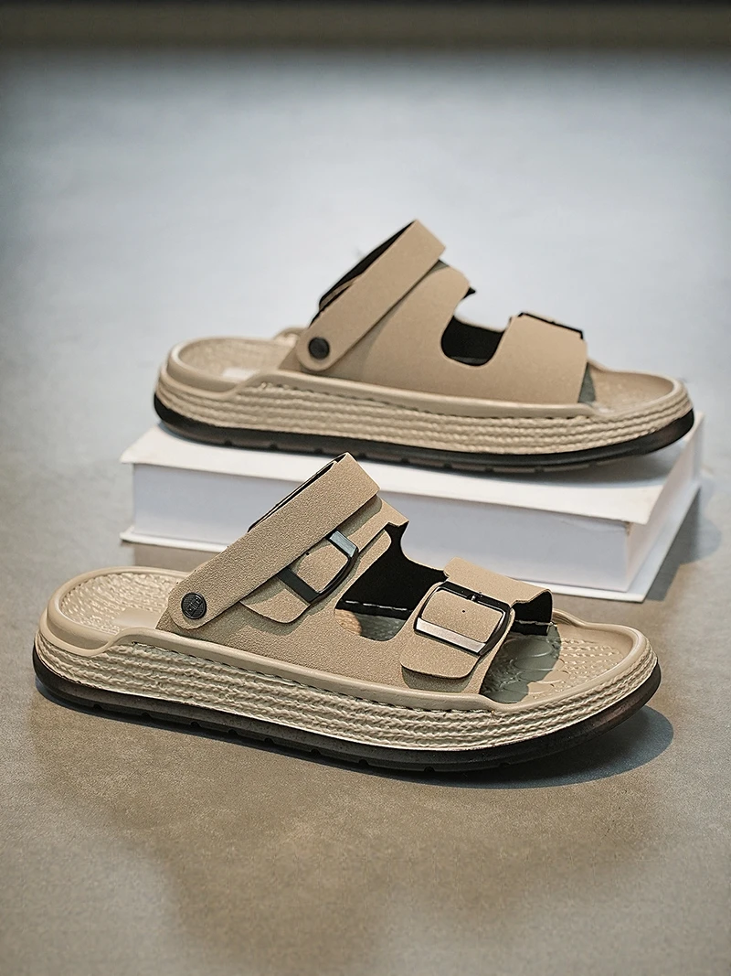 Men's Summer Casual Wear-Resistant Slip-On Sandals Water-Proof Thick-Heeled Synthetic Leather EVA Insole Beach Shoes
Men's Summer Casual Wear-Resistant Slip-On Sandals Water-Proof Thick-Heeled Synthetic Leather EVA Insole Beach Shoes