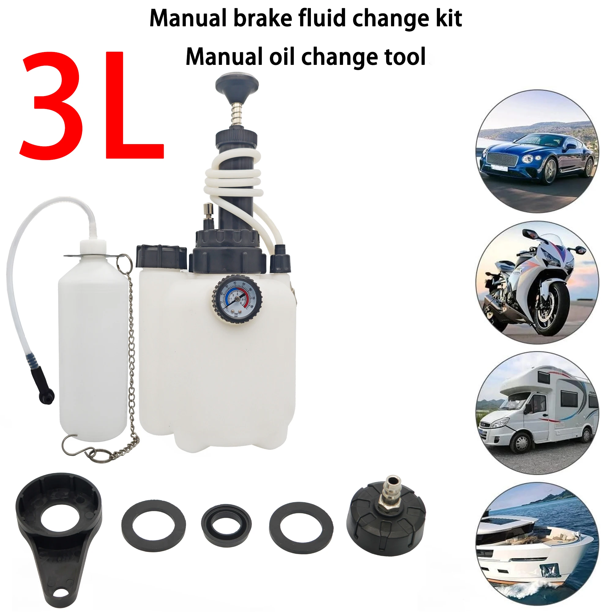 3L Brake Bleed Kit Manual Brake Bleed Fluid Pump One Person Brake Bleed Vacuum Pump Kit with 1L Fluid Bottle
3L Brake Bleed Kit Manual Brake Bleed Fluid Pump One Person Brake Bleed Vacuum Pump Kit with 1L Fluid Bottle
