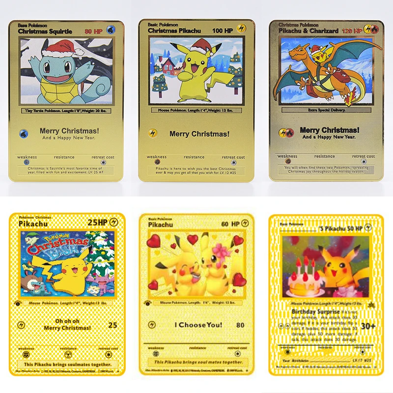 Металлические карты с покемонами, буквы Golden Charizard Eevee, блестящие железные покемоны Vmax EX, игра с буквами Пикачу, детские игрушки на Рождество, день рождения
Металлические карты с покемонами, буквы Golden Charizard Eevee, блестящие железные покемоны Vmax EX, игра с буквами Пикачу, детские игрушки на Рождество, день рождения