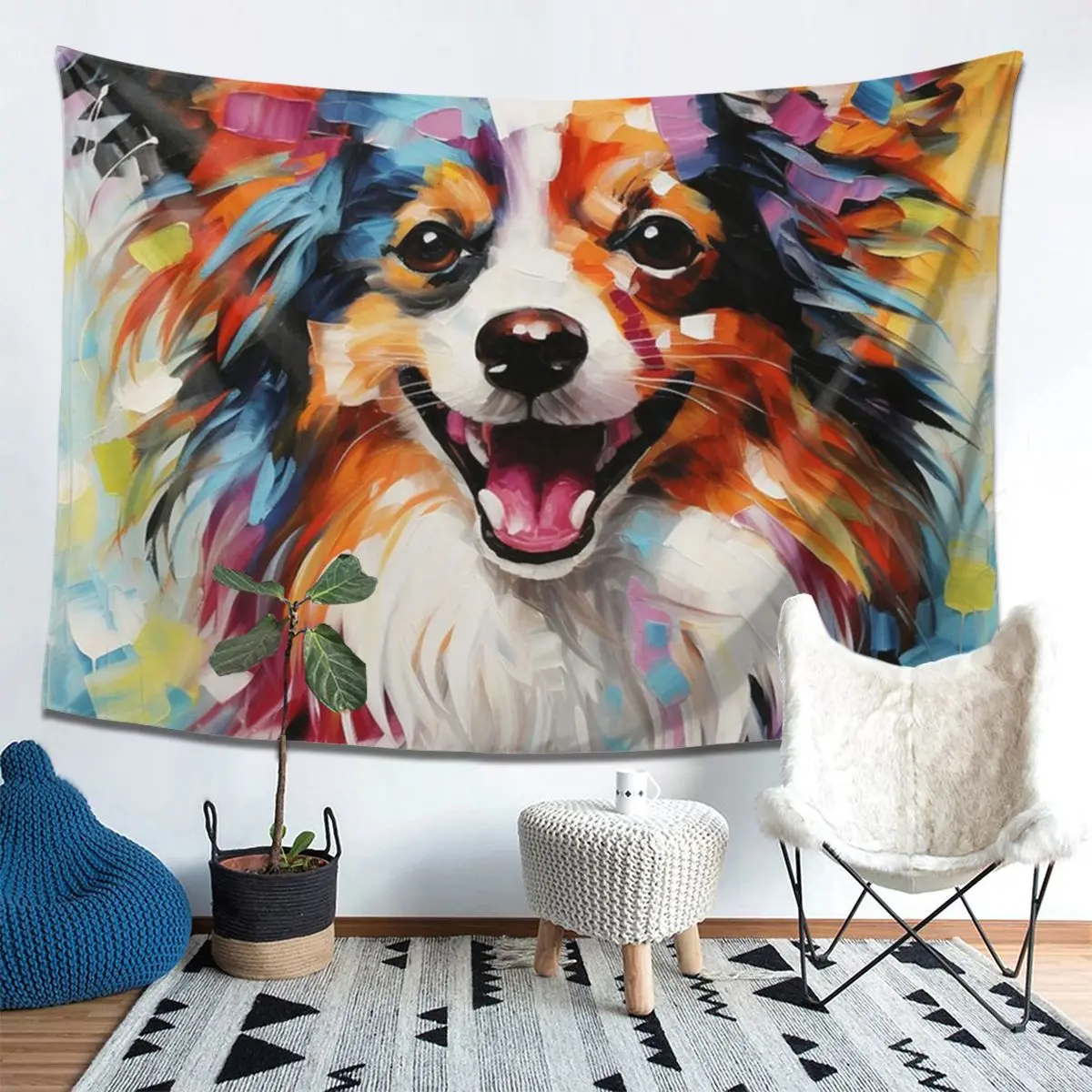 A Papillon Dog Masterpiece Tapestry Decoration Art Aesthetic Tapestries for Living Room Bedroom Home Wall Cloth Wall Hanging
A Papillon Dog Masterpiece Tapestry Decoration Art Aesthetic Tapestries for Living Room Bedroom Home Wall Cloth Wall Hanging
