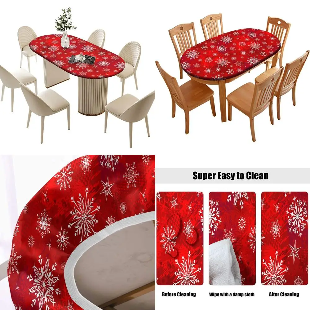 Christmas Snowflake Elastic Tablecloth, Red, Fits 48x68 Tables, Windproof for Indoor/Outdoor Dining
Christmas Snowflake Elastic Tablecloth, Red, Fits 48x68 Tables, Windproof for Indoor/Outdoor Dining
