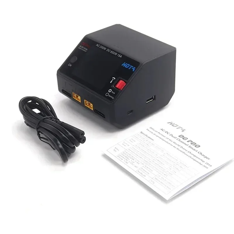 HOTA D6 Pro AC 200W DC 650W 15A D6 DC 2X325W 2X15A Charger With Wireless Charging for 1-6S Lipo LiHV/NiZn/Nicd/NiMH Battery
HOTA D6 Pro AC 200W DC 650W 15A D6 DC 2X325W 2X15A Charger With Wireless Charging for 1-6S Lipo LiHV/NiZn/Nicd/NiMH Battery