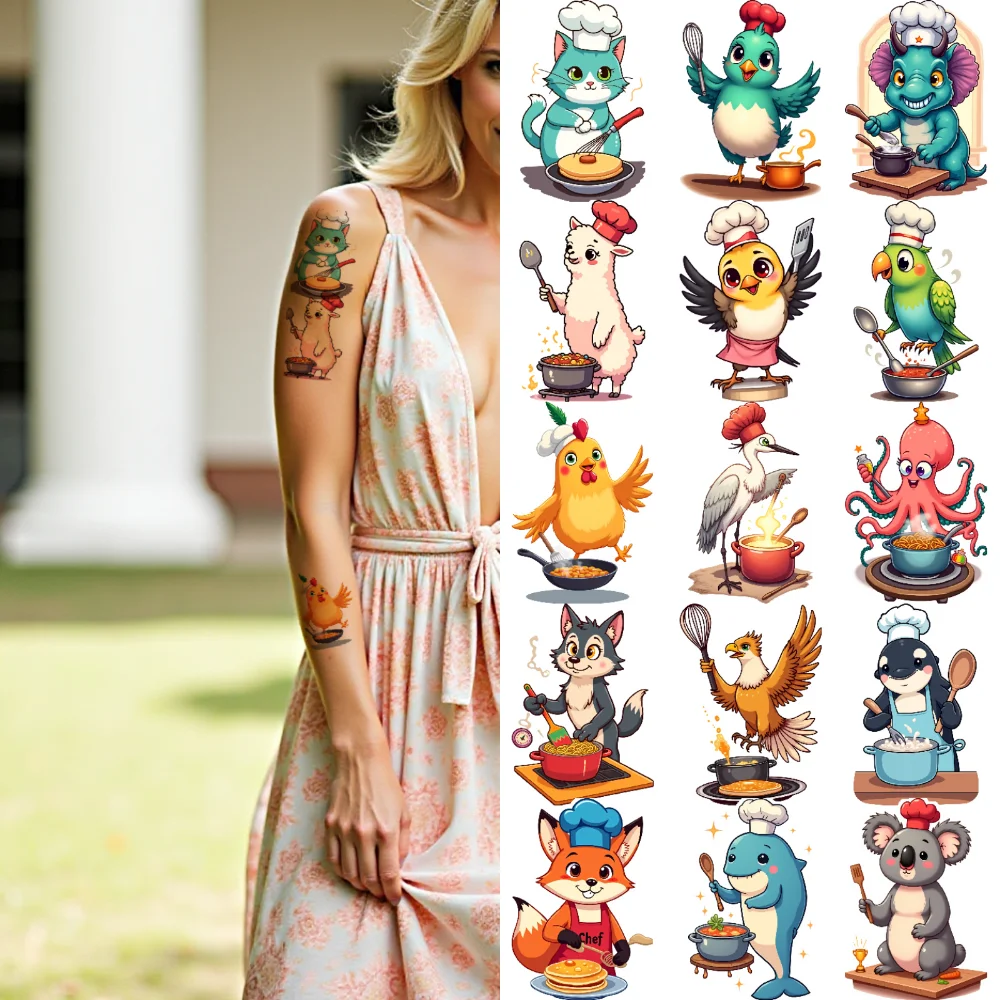 28pcs Temporary Tattoo Cartoon Characters Cartoon Cooking Animals Animal Chefs Waterproof Long-lasting Body Stickers For
28pcs Temporary Tattoo Cartoon Characters Cartoon Cooking Animals Animal Chefs Waterproof Long-lasting Body Stickers For