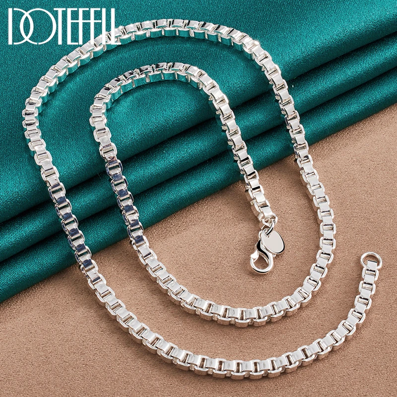 DOTEFFIL 925 Sterling Silver 4mm 18 inch Box Chain Necklace For Man Women Wedding Engagement Fashion Jewelry
DOTEFFIL 925 Sterling Silver 4mm 18 inch Box Chain Necklace For Man Women Wedding Engagement Fashion Jewelry