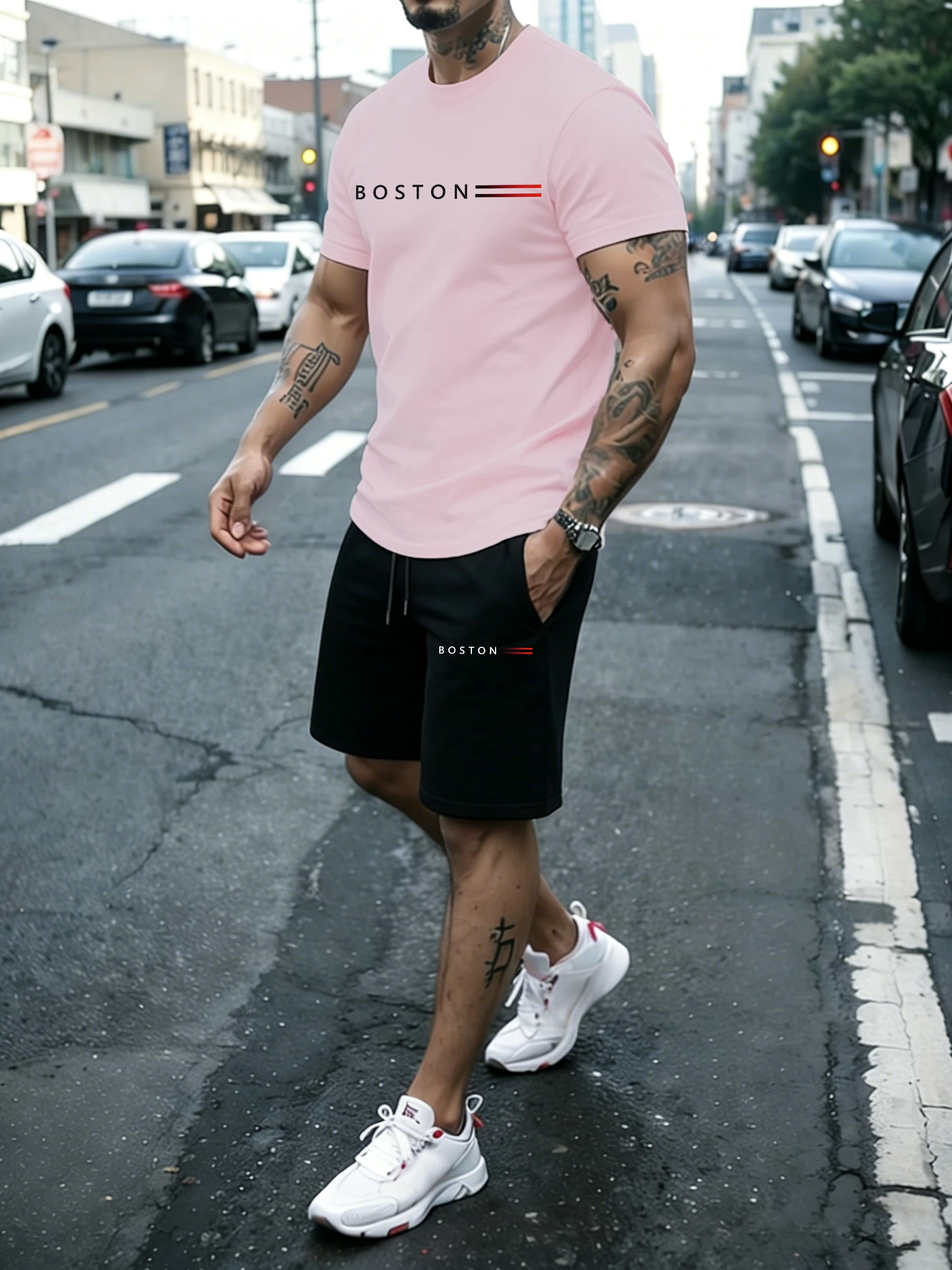 Boston Line Creative Prints 21 Color Sport Tee Cotton Summer Classic Streetwear Set Mens Soft Pocket Bottom Cool All-Match Short
Boston Line Creative Prints 21 Color Sport Tee Cotton Summer Classic Streetwear Set Mens Soft Pocket Bottom Cool All-Match Short