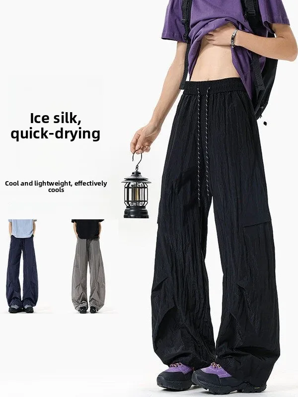 Мужские летние легкие брюки из нейлона и ледяного шелка для активного отдыха, прямые, быстросохнущие, для походов и повседневной носки, в стиле парашютиста
Мужские летние легкие брюки из нейлона и ледяного шелка для активного отдыха, прямые, быстросохнущие, для походов и повседневной носки, в стиле парашютиста