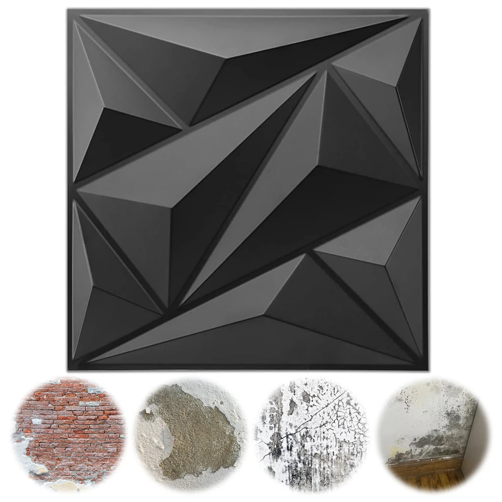 Interior Wall Decor PVC Panels 50 or 100Pcs Self-Adhesive Textured Wall Coverings Black and White 30x30cm
Interior Wall Decor PVC Panels 50 or 100Pcs Self-Adhesive Textured Wall Coverings Black and White 30x30cm