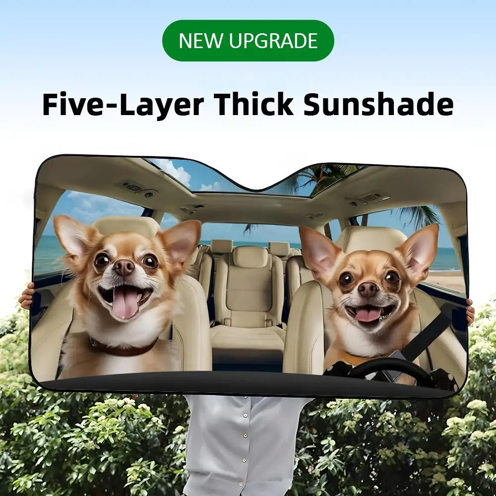 Chihuahua Family Sun Visor Five-Layer Aluminum Foil Windshield Sunshades UV Protector & Heat Shield Car Front Window
Chihuahua Family Sun Visor Five-Layer Aluminum Foil Windshield Sunshades UV Protector & Heat Shield Car Front Window