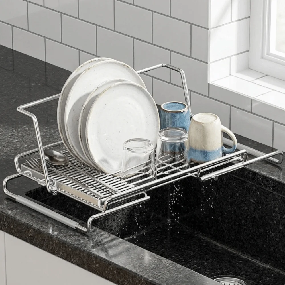 Stainless Steel Telescopic Dish Rack Non-Slip Adjustable Sink Drain Basket Space Saving Dish Drying Rack Countertop
Stainless Steel Telescopic Dish Rack Non-Slip Adjustable Sink Drain Basket Space Saving Dish Drying Rack Countertop