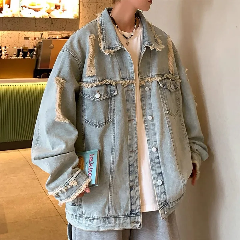 Retro Waed Men's Denim Jaet Spring Autumn Loose Casual Sle Trendy Brand Street Sle Cool And Haome Outerwear
Retro Waed Men's Denim Jaet Spring Autumn Loose Casual Sle Trendy Brand Street Sle Cool And Haome Outerwear