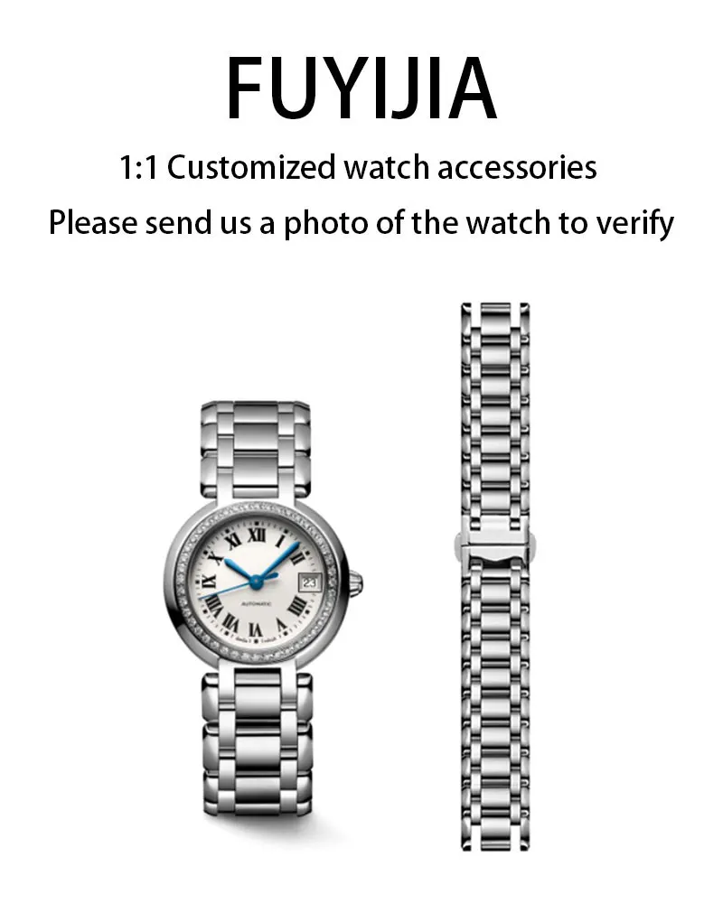 FUYIJIA Lady Custom L-ongines L8.110 Original Watchbands 18MM 16MM Dual Concave Interface Watch Chain 316L Stainless Steel Strap 
FUYIJIA Lady Custom L-ongines L8.110 Original Watchbands 18MM 16MM Dual Concave Interface Watch Chain 316L Stainless Steel Strap