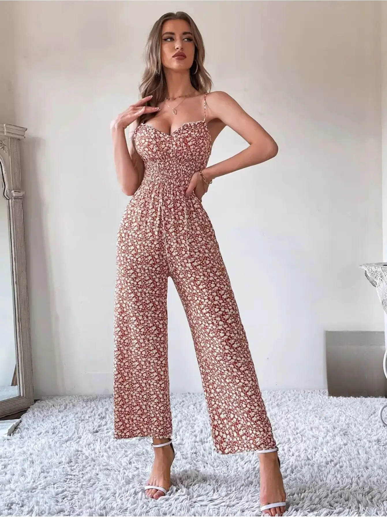 Women's Casual Polka Dot Print Front Tie Jumpsuit, Summer,Boho,Vacation Outfit
Women's Casual Polka Dot Print Front Tie Jumpsuit, Summer,Boho,Vacation Outfit