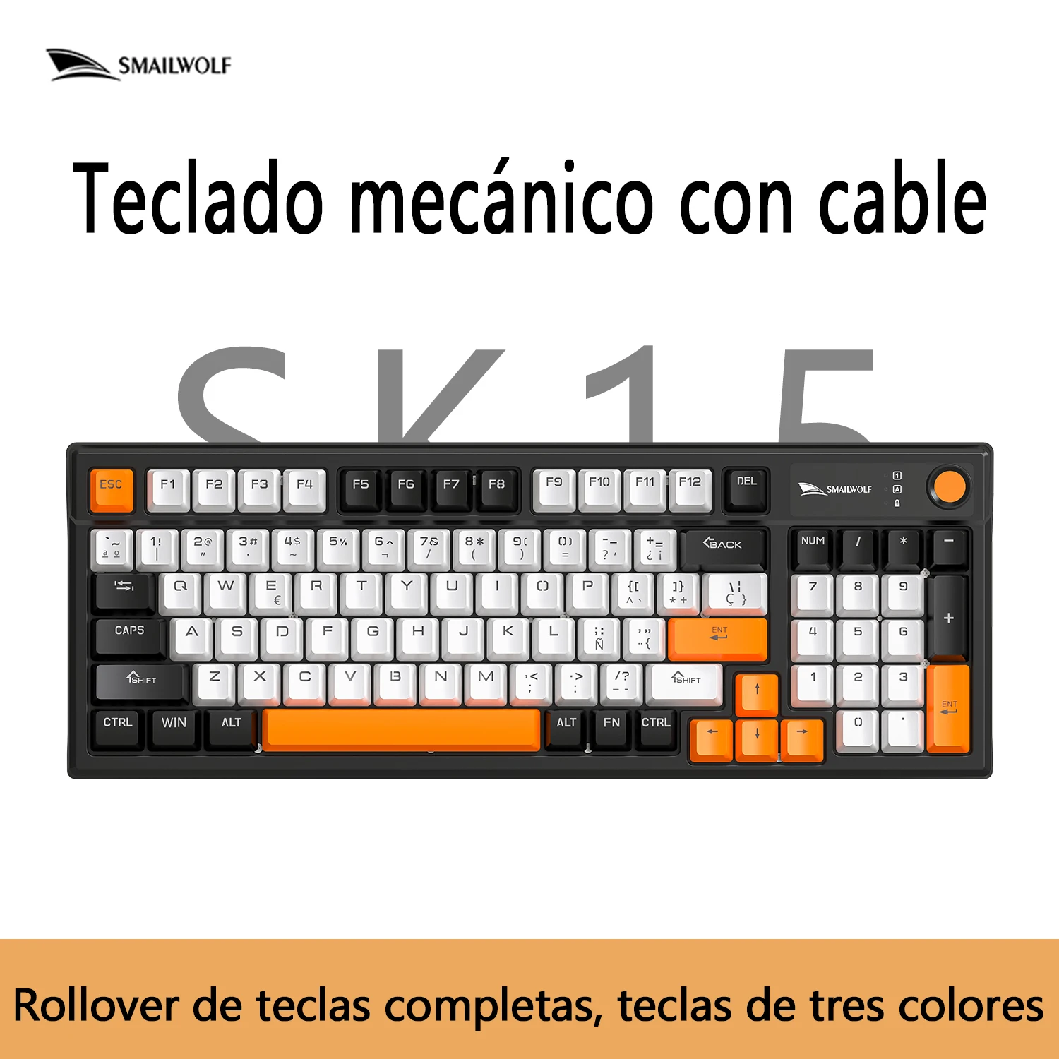 SMAILWOLF SK15 игровая проводная механическая клавиатура для ноутбука с полным опрокидыванием клавиш по индивидуальному заказу на испанском языке
SMAILWOLF SK15 игровая проводная механическая клавиатура для ноутбука с полным опрокидыванием клавиш по индивидуальному заказу на испанском языке