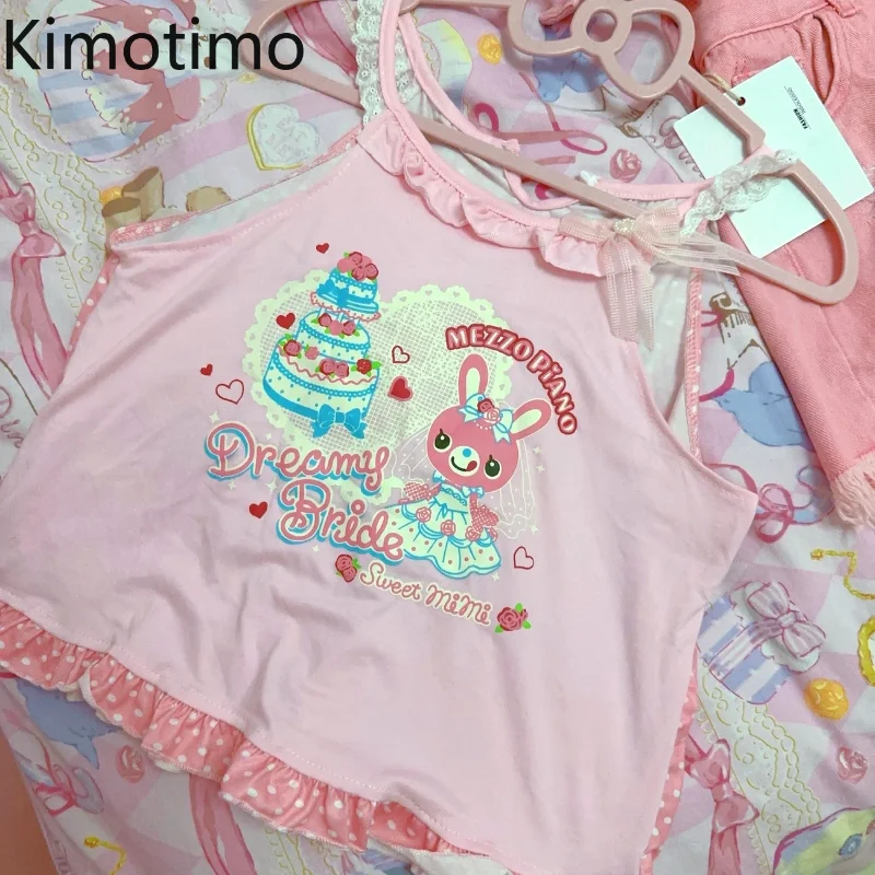 Kimotimo, японский стиль, милый кролик, мультяшный принт, майка, женская летняя милая кружевная майка, винтажный кавайный тонкий жилет 2yk
Kimotimo, японский стиль, милый кролик, мультяшный принт, майка, женская летняя милая кружевная майка, винтажный кавайный тонкий жилет 2yk