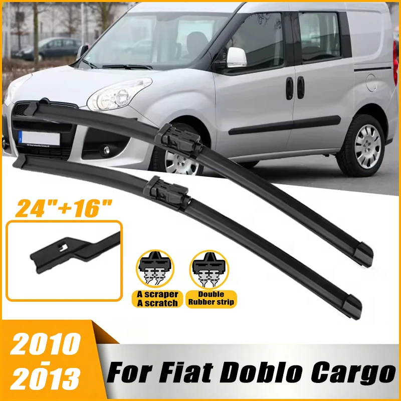 2Pcs 24"+16" Front Windshield Wiper Blades For Fiat Doblo Cargo 2010-2013 2011 2012 Quiet Durable Windscreen Wipers
2Pcs 24"+16" Front Windshield Wiper Blades For Fiat Doblo Cargo 2010-2013 2011 2012 Quiet Durable Windscreen Wipers