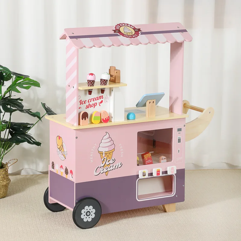 Wooden commissary Candy cart Shopping automatic ice cream vending machine Mobile ice cream cart
Wooden commissary Candy cart Shopping automatic ice cream vending machine Mobile ice cream cart