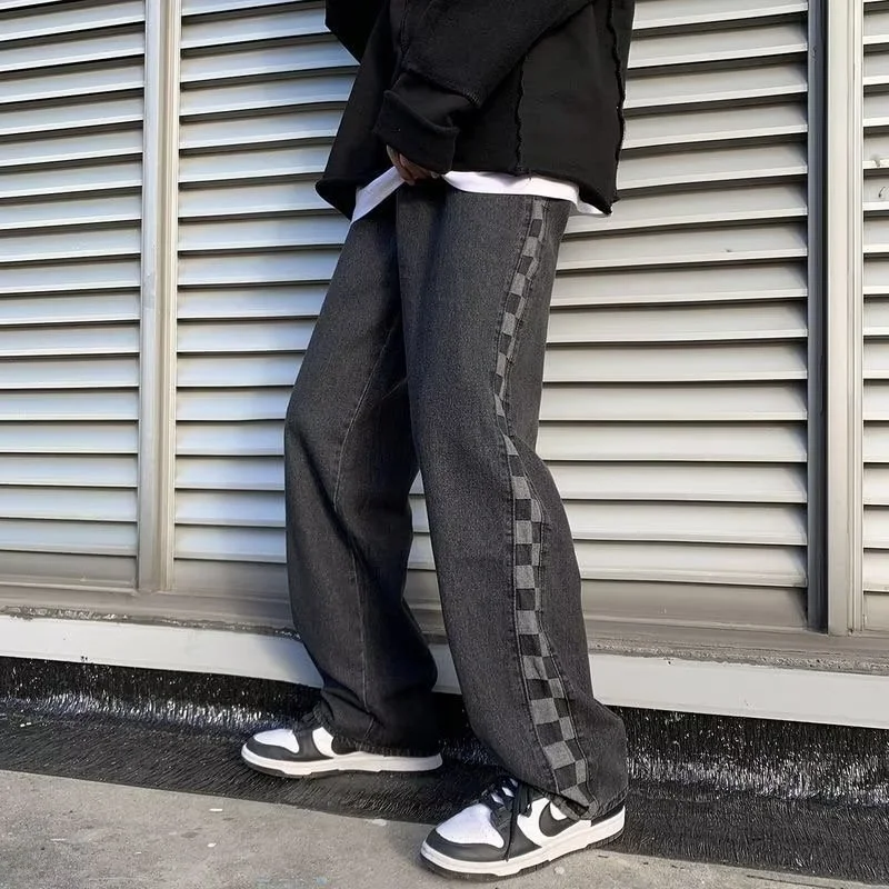 Ретро американские клетчатые джинсы мужские Гонконгские широкие прямые длинные брюки High Street для похудения модный бренд
Ретро американские клетчатые джинсы мужские Гонконгские широкие прямые длинные брюки High Street для похудения модный бренд