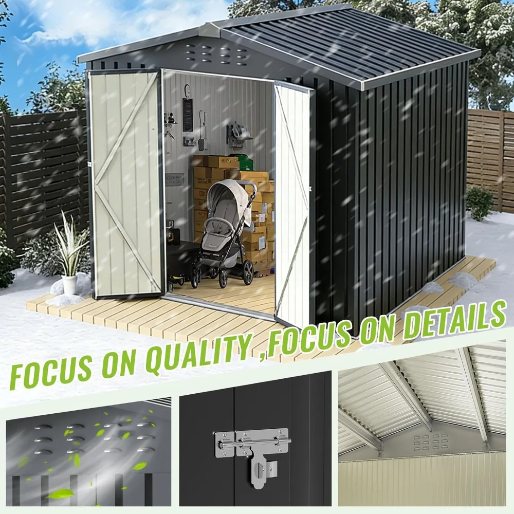 Metal Storage Shed with Upgraded Frame & Lockable Doors for Backyard Patio Lawn, Custom
Metal Storage Shed with Upgraded Frame & Lockable Doors for Backyard Patio Lawn, Custom