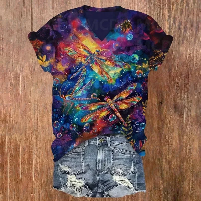 Fantasy Dragonfly Printed Casual V-neck T-shirt 3D All Over Printed T Shirts Sexy
Fantasy Dragonfly Printed Casual V-neck T-shirt 3D All Over Printed T Shirts Sexy