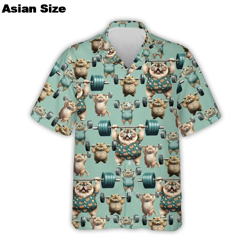 Funny Animals Fitness Graphic Short Sleeve Shirts For Men Clothes 2025 Summer Hawaii Lapel Blouse Gym Sport Blouses Dumbbel Tops
Funny Animals Fitness Graphic Short Sleeve Shirts For Men Clothes 2025 Summer Hawaii Lapel Blouse Gym Sport Blouses Dumbbel Tops