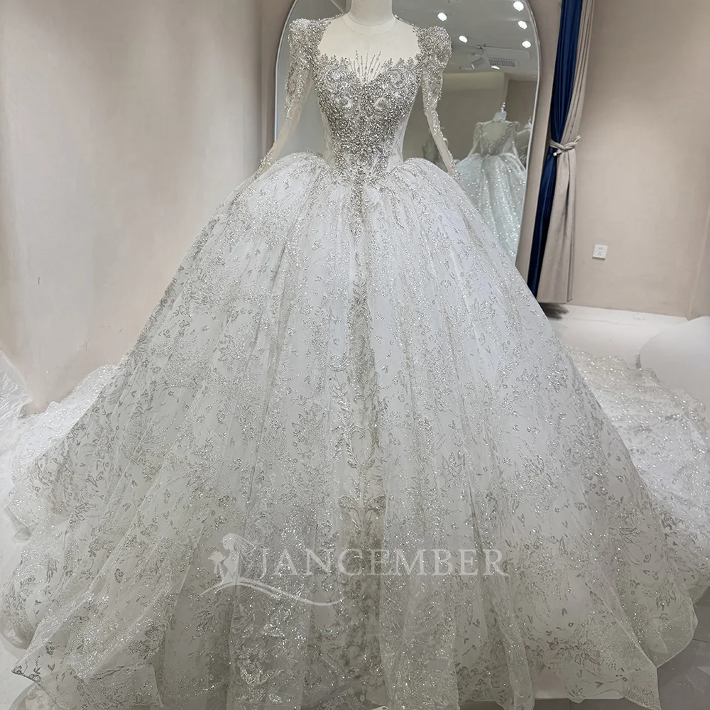 Elegant Wedding Dresses For Women O-Neck Sequins Lace Up Back Organza Princess Wedding Gown Customized vestidos de novia boda
Elegant Wedding Dresses For Women O-Neck Sequins Lace Up Back Organza Princess Wedding Gown Customized vestidos de novia boda