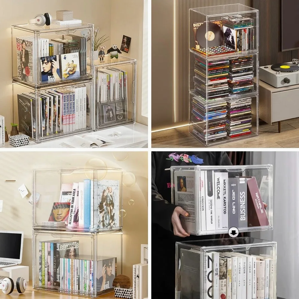 Transparent Storage Box Organizer Bookshelf, Desktop Dustproof Display Cabinet for Books, CDs, Magazines & Albums
Transparent Storage Box Organizer Bookshelf, Desktop Dustproof Display Cabinet for Books, CDs, Magazines & Albums