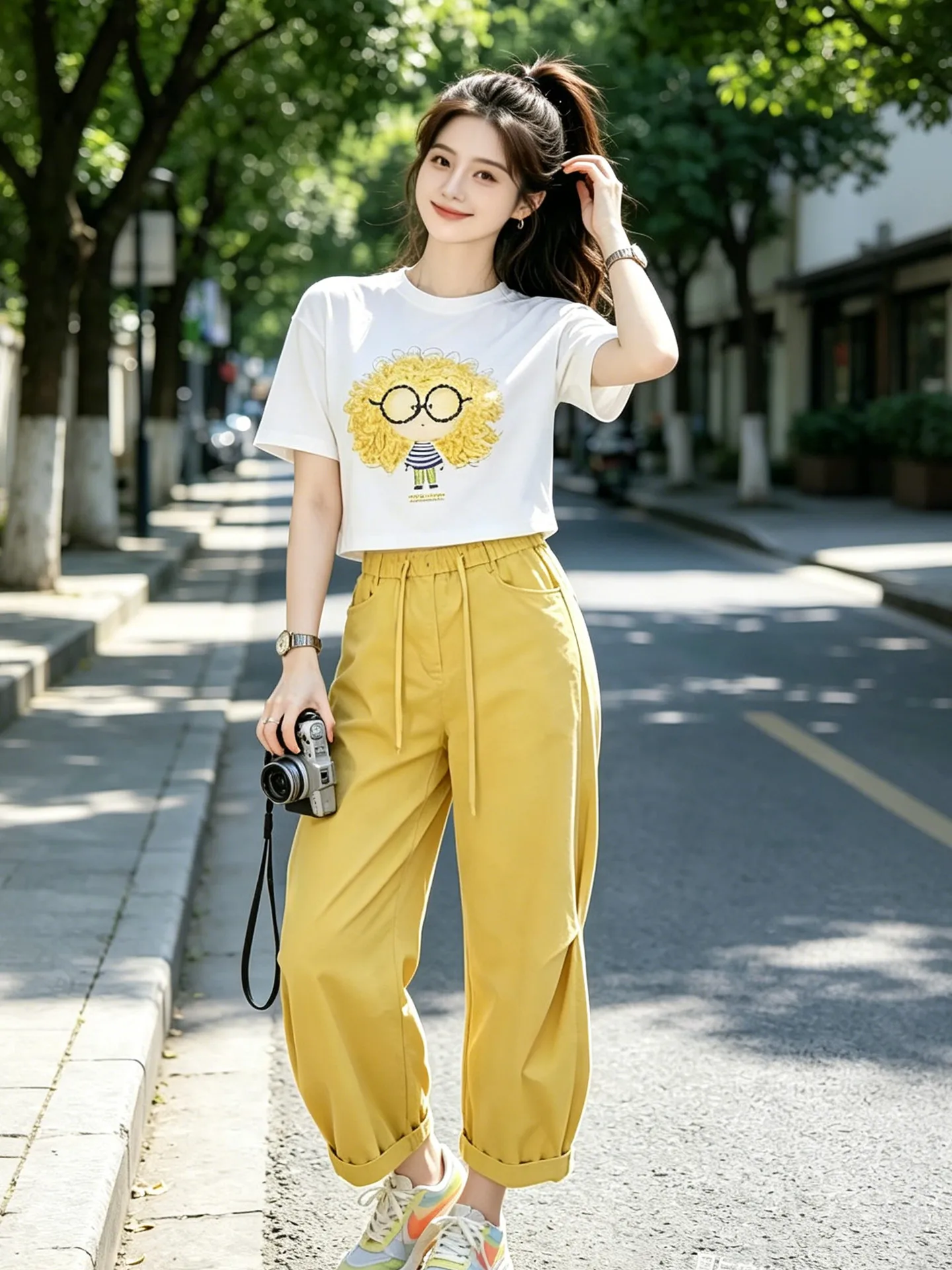 Summer Fashionable Printed T-Shirt Drawstring Casual Pants Two-Piece Set Women's Clothing Breathable Lightweight round Neck S...
Summer Fashionable Printed T-Shirt Drawstring Casual Pants Two-Piece Set Women's Clothing Breathable Lightweight round Neck S...