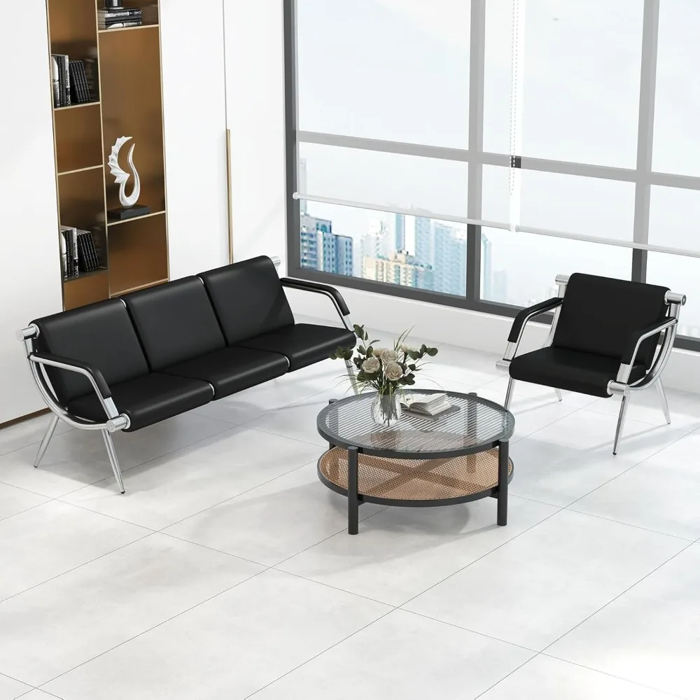 Waiting Room Chair- Office Reception Furniture with Armrest and PU Leather Cushion, Office Guest Chair, Black(1 Seat+3 Seat)
Waiting Room Chair- Office Reception Furniture with Armrest and PU Leather Cushion, Office Guest Chair, Black(1 Seat+3 Seat)