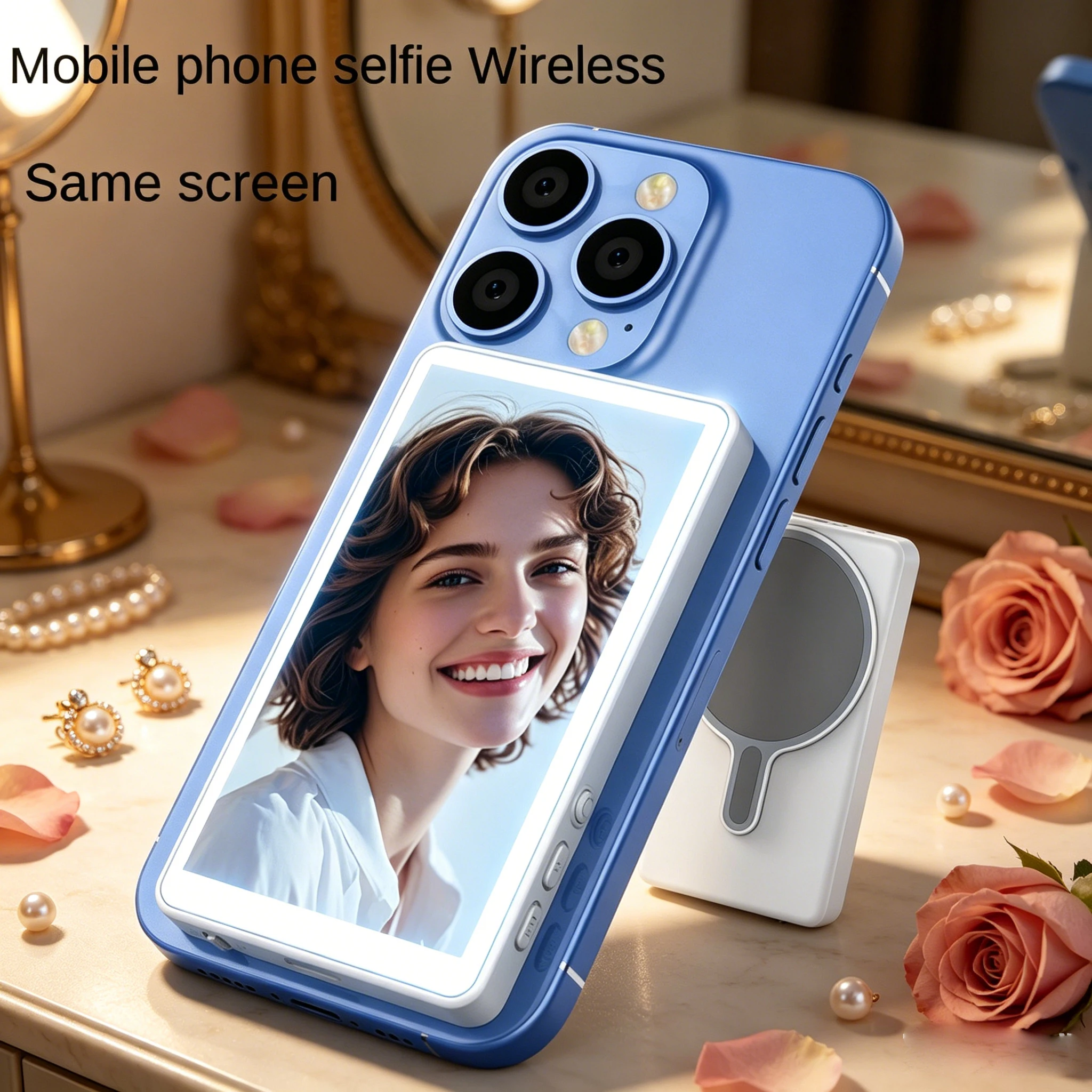 Mobile Phone Photography Wireless Magnetic Self Monitor Screen for Using Phone Rear Camera for Phone Selfie Mirroring Vlog Live Stream Video Recording
Mobile Phone Photography Wireless Magnetic Self Monitor Screen for Using Phone Rear Camera for Phone Selfie Mirroring Vlog Live Stream Video Recording