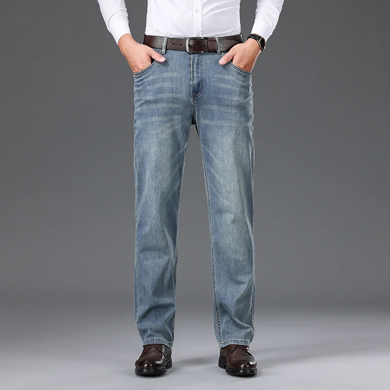 Spring and Autumn Business Jeans Men's Loose Straight Leg Pants Washed Elastic Four Seasons mens jeans denim baggy jeans
Spring and Autumn Business Jeans Men's Loose Straight Leg Pants Washed Elastic Four Seasons mens jeans denim baggy jeans