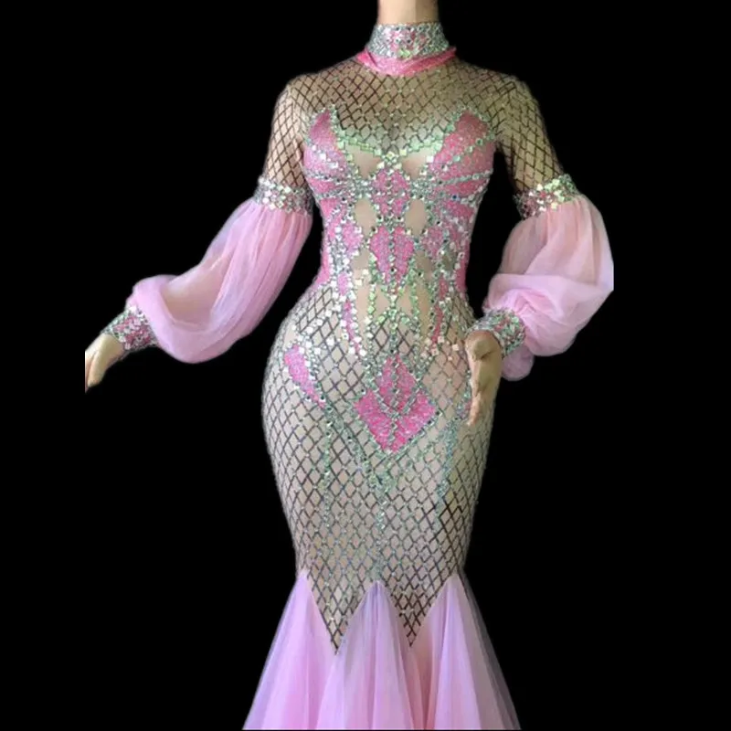 Bar Nightclub concert singer stage costume Super shiny pink diamond rhinestone elastic dress birthday festival outfit drag queen
Bar Nightclub concert singer stage costume Super shiny pink diamond rhinestone elastic dress birthday festival outfit drag queen