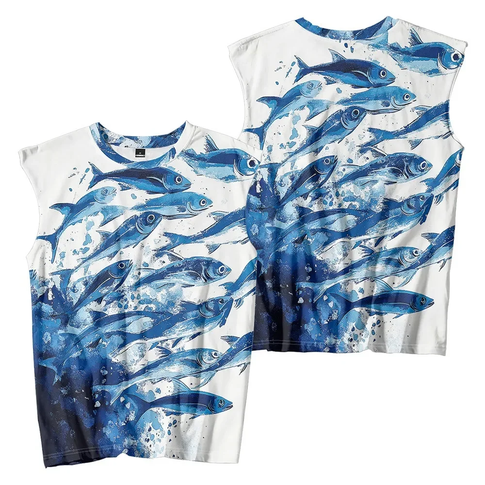 Deep Sea Fish Pattern Printed Tank Top Men's Beachwear Vest Summer Classic Breathable Streetwear Sleeveless Beach Gym Clothing
Deep Sea Fish Pattern Printed Tank Top Men's Beachwear Vest Summer Classic Breathable Streetwear Sleeveless Beach Gym Clothing
