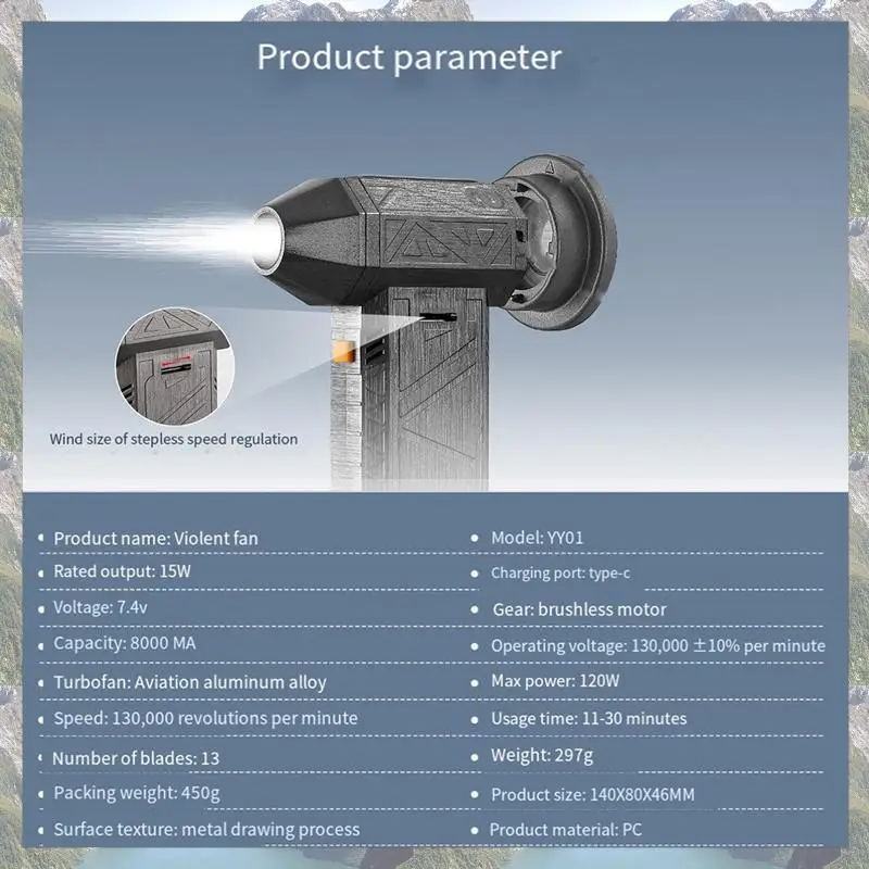 2025 Trend 2X Super Power Blower Mini Turbo Jet Fan 130000RPM 52+M/S High Speed Duct Fans 8000Mah Brushless Motor Industrial
2025 Trend 2X Super Power Blower Mini Turbo Jet Fan 130000RPM 52+M/S High Speed Duct Fans 8000Mah Brushless Motor Industrial